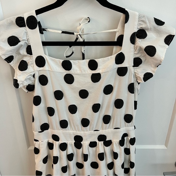 Anthropologie Amadi black &white open back polka dot dress large maxi GUC - Picture 8 of 9